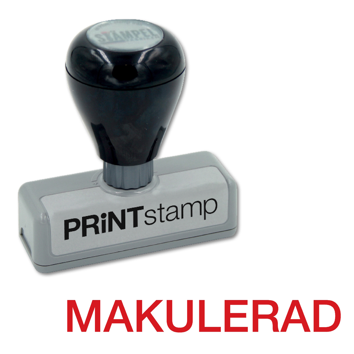 Självfärgande stämpel med röd infärgning som standard