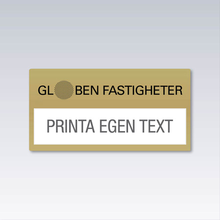 Valfritt tryck med fönster för utbytbar textremsa